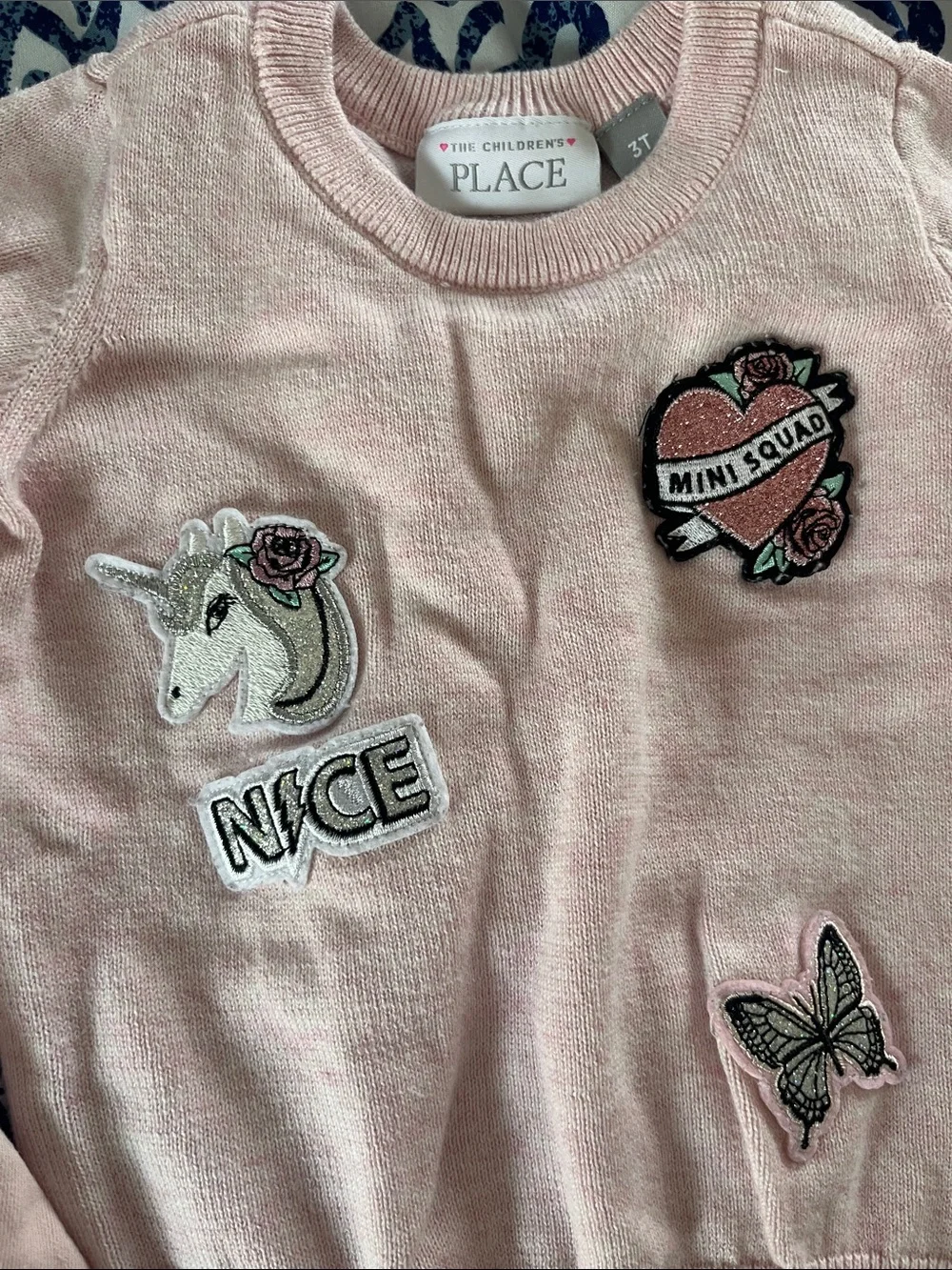 Children’s Place Toddler girls  Pink Patchwork Sweater & Pants Set